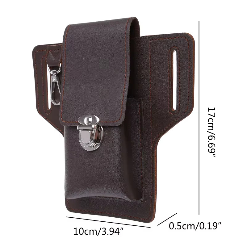 Stylish Vintage Leather Men's Waist Bag - Versatile Phone Pouch & Sport Belt Holster Wallet