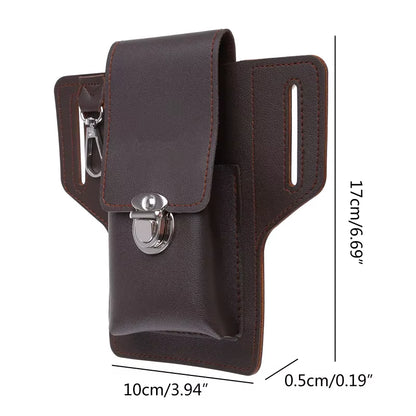 Stylish Vintage Leather Men's Waist Bag - Versatile Phone Pouch & Sport Belt Holster Wallet