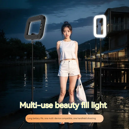 Portable Rechargeable Handheld Ring LED Fill Light for Mobile Live Streaming and Selfies