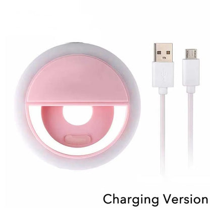 Portable Rechargeable Handheld Ring LED Fill Light for Mobile Live Streaming and Selfies