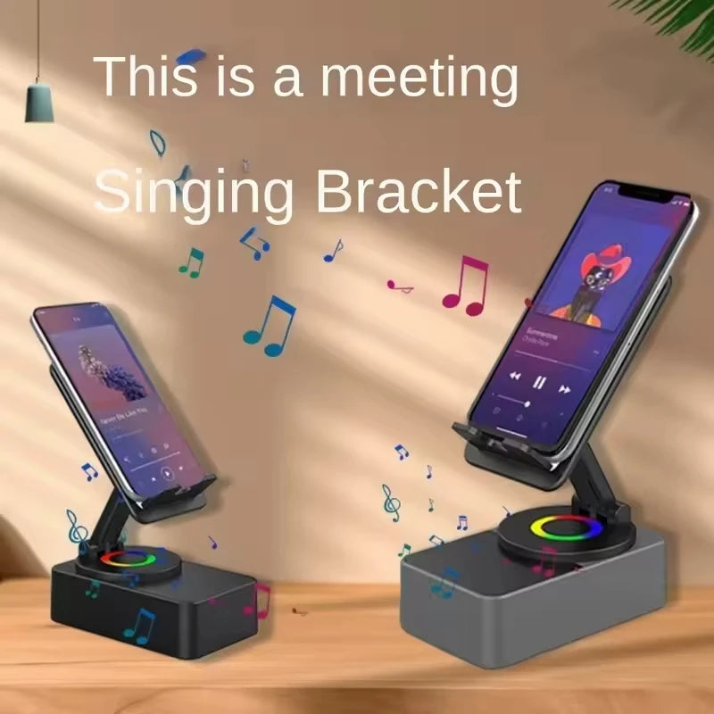 Multi-Functional 3-in-1 Collapsible Bluetooth Speaker & Phone Holder - 360° Rotating Stand & Portable Power Bank for iPad and Mobile Devices