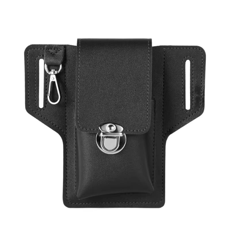 Stylish Vintage Leather Men's Waist Bag - Versatile Phone Pouch & Sport Belt Holster Wallet