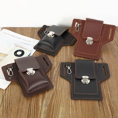 Stylish Vintage Leather Men's Waist Bag - Versatile Phone Pouch & Sport Belt Holster Wallet