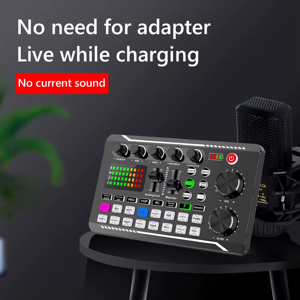 F998 Pro Audio Mixer & Sound Card Kit - Ultimate Microphone Mixer for PC & Phone Recording