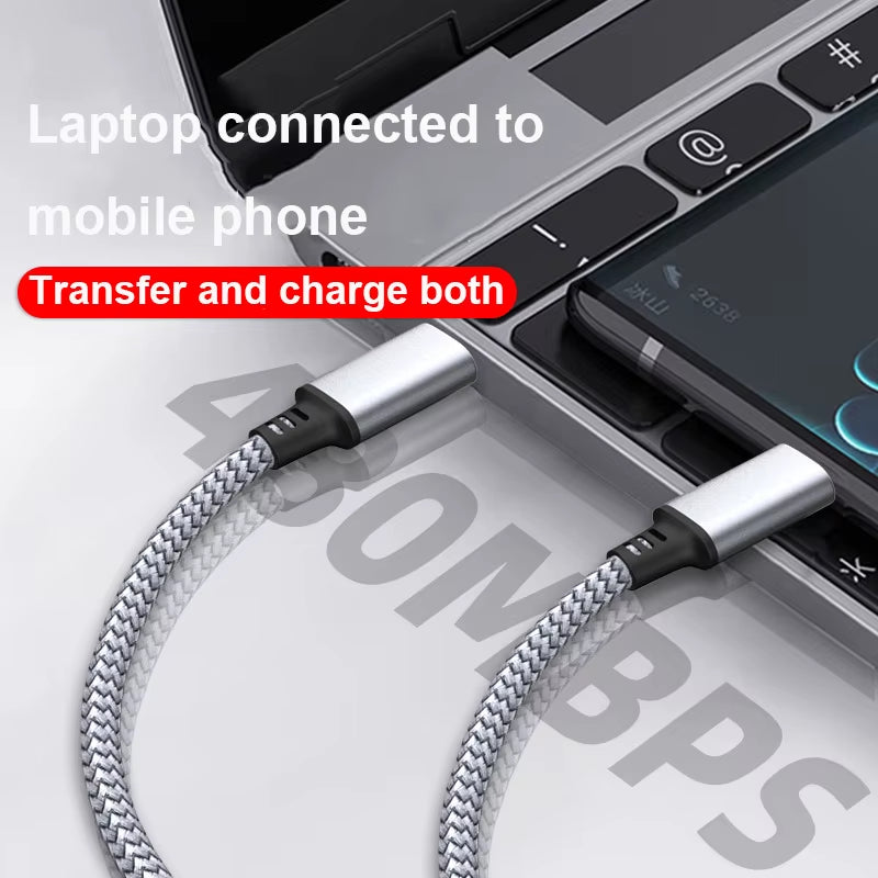 60W Fast Charging Type C to Type C Cable - 1M to 8M PD Extension for iPhone 15, MacBook, Xiaomi, Samsung & More