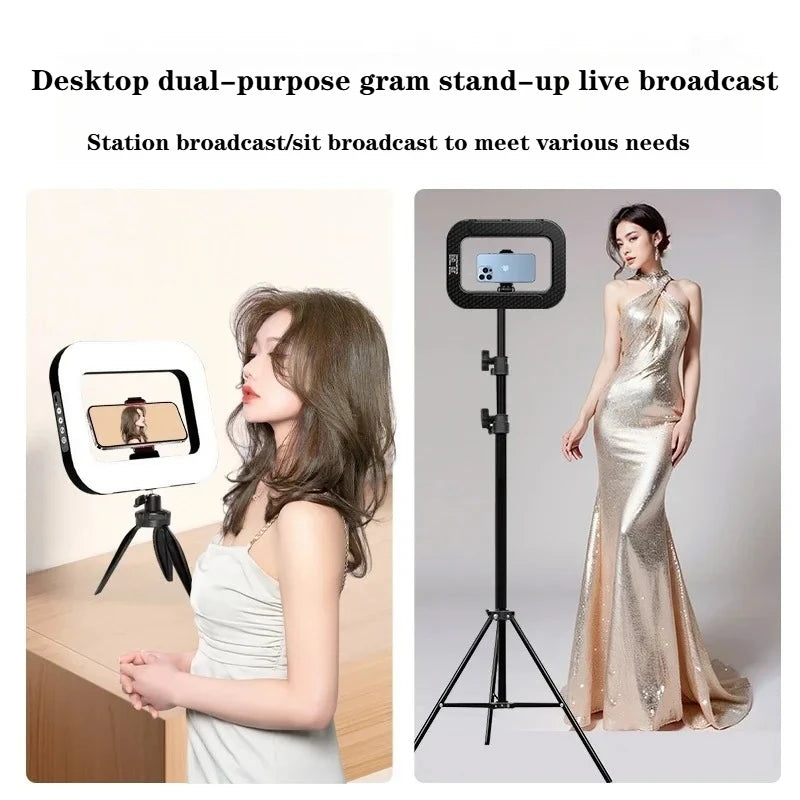 Portable Rechargeable Handheld Ring LED Fill Light for Mobile Live Streaming and Selfies